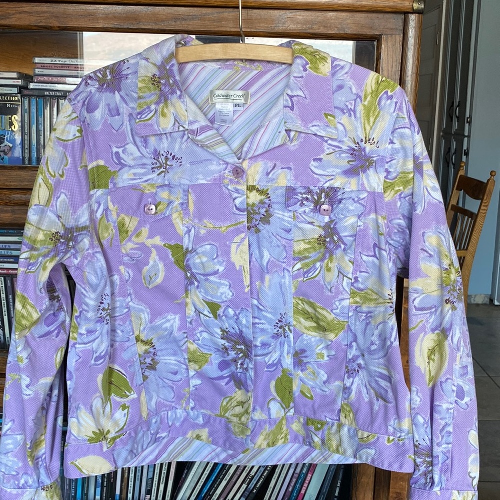Coldwater Creek Patterned Jacket -Size Petite Large